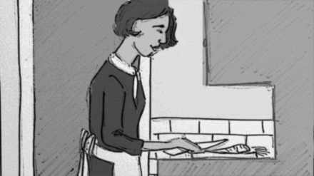 Storyboard shot 3B: cooking for nine.